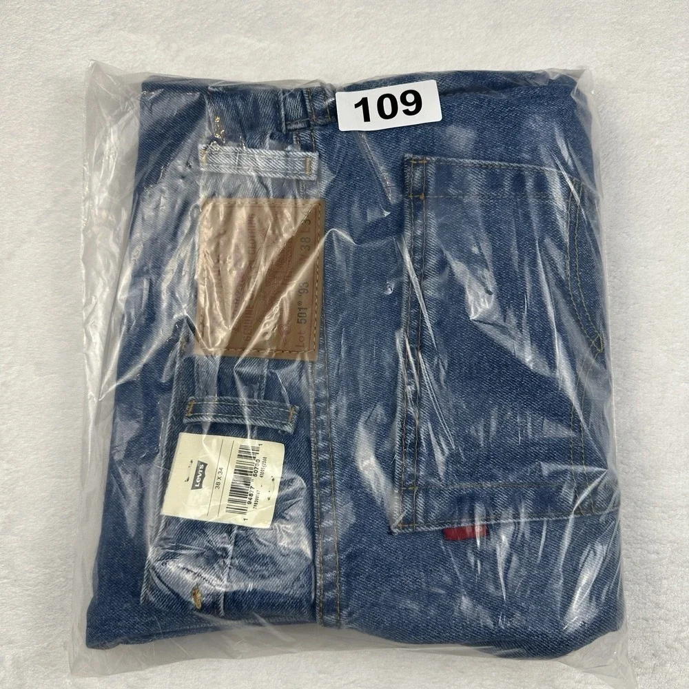 NWT Levi's Premium 501 '93 Straight Jeans Blue W\ Stretch‎ Men's Sz 38x34 RT$98